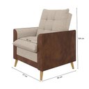 Ver imagem 5 de Poltrona York C/ Puff em Linho com Detalhes Courino e Fibras de Silicone Just Time