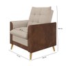 Poltrona York C/ Puff em Linho com Detalhes Courino e Fibras de Silicone Just Time - 5