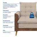 Ver imagem 3 de Poltrona York C/ Puff em Linho com Detalhes Courino e Fibras de Silicone Just Time