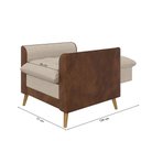 Ver imagem 4 de Poltrona York C/ Puff em Linho com Detalhes Courino e Fibras de Silicone Just Time