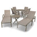 Ver imagem 1 de Kit Espreguiçadeira Cadeira Mesa Alumínio Fendi Tela Mocca