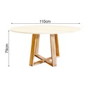 Ver imagem 3 de Mesa Jantar Eames Eiffel Redonda Premium 110cm Lívia Base Madeira Maciça - Off White
