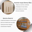 Ver imagem 5 de Kit Quarto Beliche Madrid Vira 2 Camas + Roupeiro Domus Max 4 Portas 3 Gavetas - Nature/Off-White