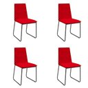 Ver imagem 1 de Kit 4 Cadeiras de Jantar Cozinha Industrial Lexa Veludo - Élpis Móveis - Vermelho - Preta