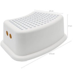 Banquinho 1 Degrau Step Banheiro Buba Infantil Anti Derrapante Branco e Cinza - 3 Banquinho 1 Degrau Step Banheiro Buba Infantil Anti Derrapante Branco e Cinza - 3