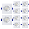 Kit 10 Spot de Led Embutir Slim Mr11 Quadrado 3w Bivolt 3000k Quente - 1