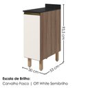 Ver imagem 3 de Balcão com Tampo 1 Porta MDF 30 cm Kali 1221722 Carvalho Toq Off White Nicioli