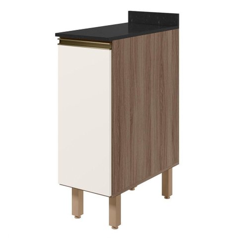 Balcão com Tampo 1 Porta MDF 30 cm Kali 1221722 Carvalho Toq Off White Nicioli