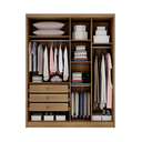 Ver imagem 3 de Guarda Roupa Solteiro 4 Portas Moderni 100% Mdf Cumaru