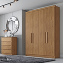 Ver imagem 2 de Guarda Roupa Solteiro 4 Portas Moderni 100% Mdf Cumaru