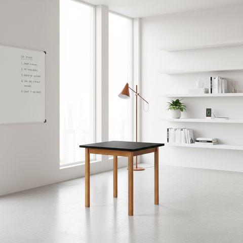 Mesa para Cozinha Auxiliar ou de Jantar Modelo Elisa 80x80cm:preto