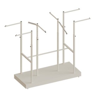 Expositor Arara De Centro Modelo Robust 8 Braços Base Em MDF Comac Branco