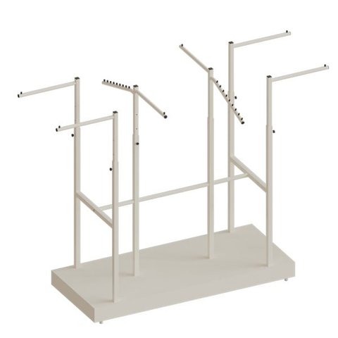 Expositor Arara De Centro Modelo Robust 8 Braços Base Em MDF Comac Branco