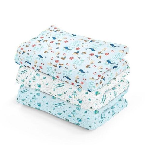 Cueiro Flanelado Papi Estampado 1,0M X 80CM Masculino 03 Un