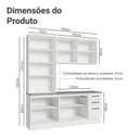 Ver mais imagens de Armário de Cozinha Compacta 190cm com Cristaleira Branco Agata Madesa 01 Branco