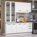 Ver imagem 1 de Armário de Cozinha Compacta 190cm com Cristaleira Branco Agata Madesa 01 Branco