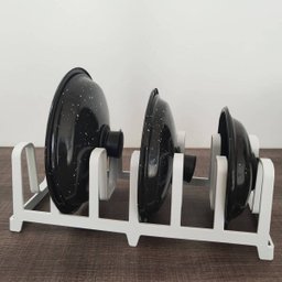 Organizador de Tampas de Panela Armário Formas Travessa Branco - 4