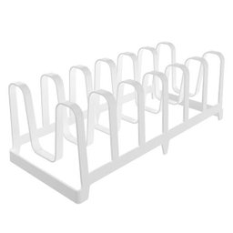 Organizador de Tampas de Panela Armário Formas Travessa Branco - 1