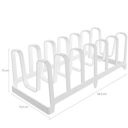 Organizador de Tampas de Panela Armário Formas Travessa Branco - 2