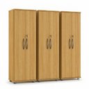 Ver imagem 2 de Kit 3 Armários Multiuso Caio 2 Portas 4 Prateleiras MDP 60cm Cinamomo