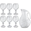 Ver imagem 1 de Kit Jarra 2,3L E 6 Taças 350ml Jogo De Refresco Tango Servir Água Suco Transparente UZ