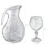 Kit Jarra 2,3L E 6 Taças 350ml Jogo De Refresco Tango Servir Água Suco Transparente UZ - 3