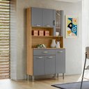 Ver imagem 2 de Kit Armário de Cozinha Completa Golden 6 Portas com Nichos Freijó Gris Kits Paraná