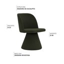 Ver imagem 3 de Kit 02 Cadeiras de Jantar Liz Base Fixa Linho Verde Musgo - Nexta Casa