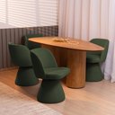 Ver imagem 2 de Kit 02 Cadeiras de Jantar Liz Base Fixa Linho Verde Musgo - Nexta Casa