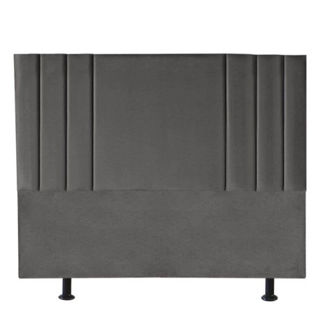 Cabeceira Estofada Cama Box Queen Grécia 160cm Suede Cinza Escuro