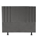 Ver imagem 1 de Cabeceira Estofada Cama Box Queen Grécia 160cm Suede Cinza Escuro