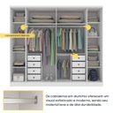 Ver imagem 7 de Guarda-Roupa Casal com Espelho 6 Portas 8 Gavetas e Puxador MDF Yescasa Branco Neve Portugal