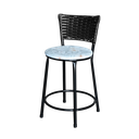 Ver imagem 3 de Jogo 2 Banqueta Baixa Para Cozinha Ratan Preta Estofado Floral Floral