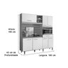 Kit de Cozinha 7 Portas Freijo/off White Cristal Yara Nicioli - 5