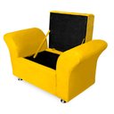 Ver imagem 4 de Kit Cabeceira Mirage + Calçadeira Baú Veneza Solteiro 120cm Suede - Ecotec Decor:Amarelo