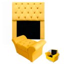 Ver imagem 1 de Kit Cabeceira Mirage + Calçadeira Baú Veneza Solteiro 120cm Suede - Ecotec Decor:Amarelo