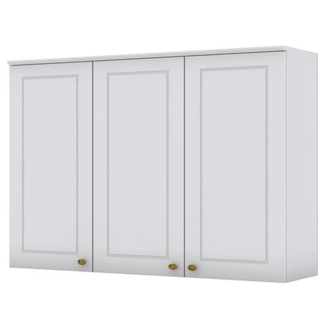 Armario Aéreo 3 Portas Mdf 120 Cm Americana C352 Branco Henn