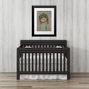 Ver imagem 1 de Quadro Quarto Bebê Retrô Urso Verde- 60x48cm:moldura Preta