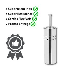 Escova Vaso Sanitário Privada Limpeza Higienização Aço Inox - 4