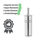 Ver imagem 4 de Escova Vaso Sanitário Privada Limpeza Higienização Aço Inox