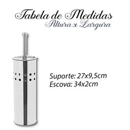 Escova Vaso Sanitário Privada Limpeza Higienização Aço Inox - 5