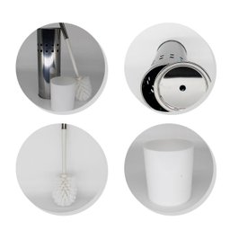 Escova Vaso Sanitário Privada Limpeza Higienização Aço Inox - 3