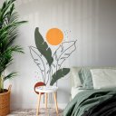 Ver imagem 1 de Adesivo de Parede Flor Folhas de Bananeira Verde Preto Decorativo