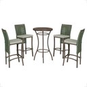 Ver imagem 1 de Mesa Bistrô com 4 Banquetas Roma Marrom Corda Náutica Estofado 3 Trama Original