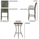 Ver imagem 2 de Mesa Bistrô com 4 Banquetas Roma Marrom Corda Náutica Estofado 3 Trama Original