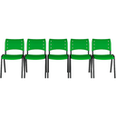 Ver imagem 2 de Kit 5 Cadeiras Iso Fixa Empilhável Escola Igreja Salão:verde