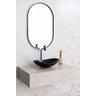 Espelho Oval 70x50cm com Moldura Alumínio Preto - 8