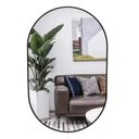 Ver imagem 1 de Espelho Oval 70x50cm com Moldura Alumínio Preto