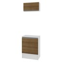 Ver imagem 1 de Kit Madesa Topazio 60 cm 2 Portas com Armário Aéreo e Balcão Branco/Rustic