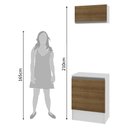 Ver imagem 7 de Kit Madesa Topazio 60 cm 2 Portas com Armário Aéreo e Balcão Branco/Rustic